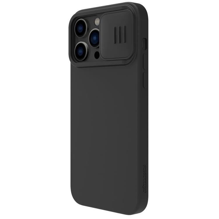Nillkin - Nillkin iPhone 14 Pro Max Skal Magsafe CamShield Silicone - Svart