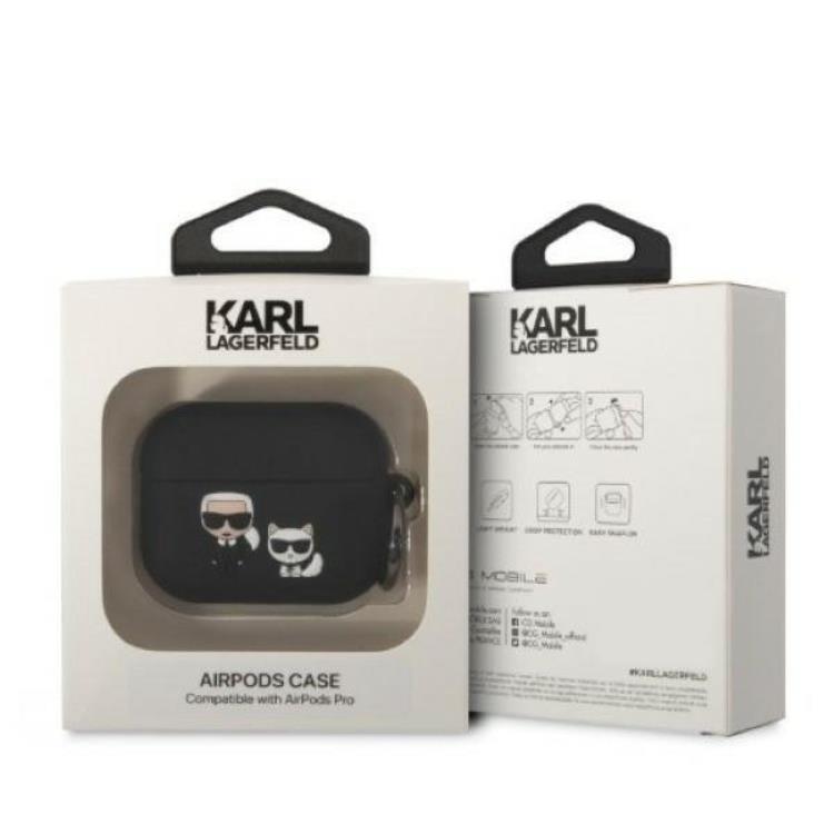 KARL LAGERFELD - Karl Lagerfeld Airpods Pro Skal Karl & Choupette - Svart