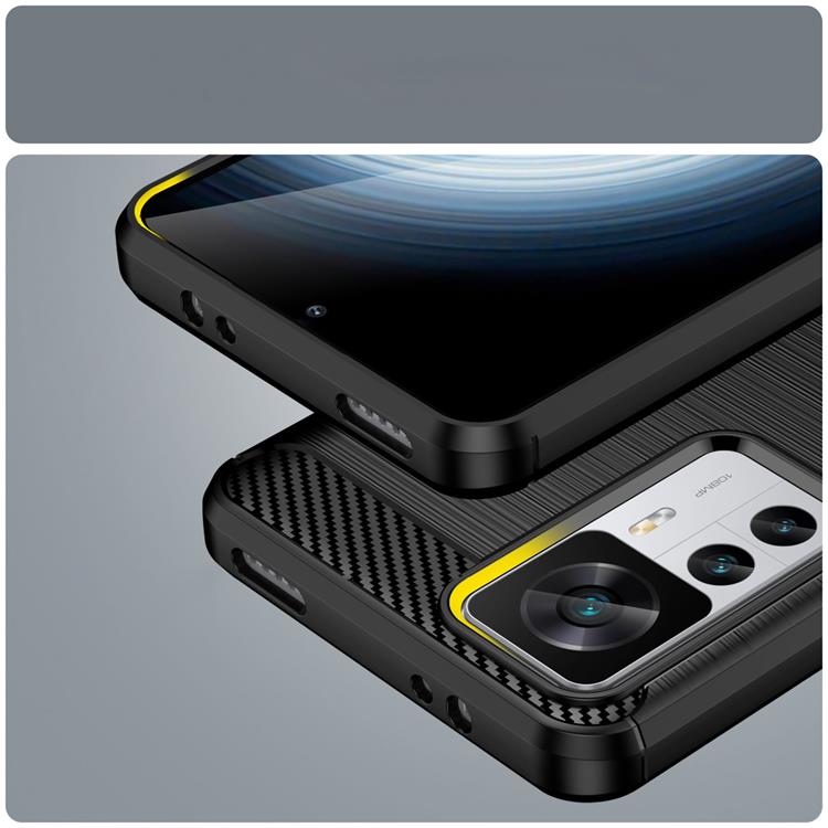A-One Brand - Xiaomi 12T/12T Pro Skal Carbon Flexible Silicone - Svart