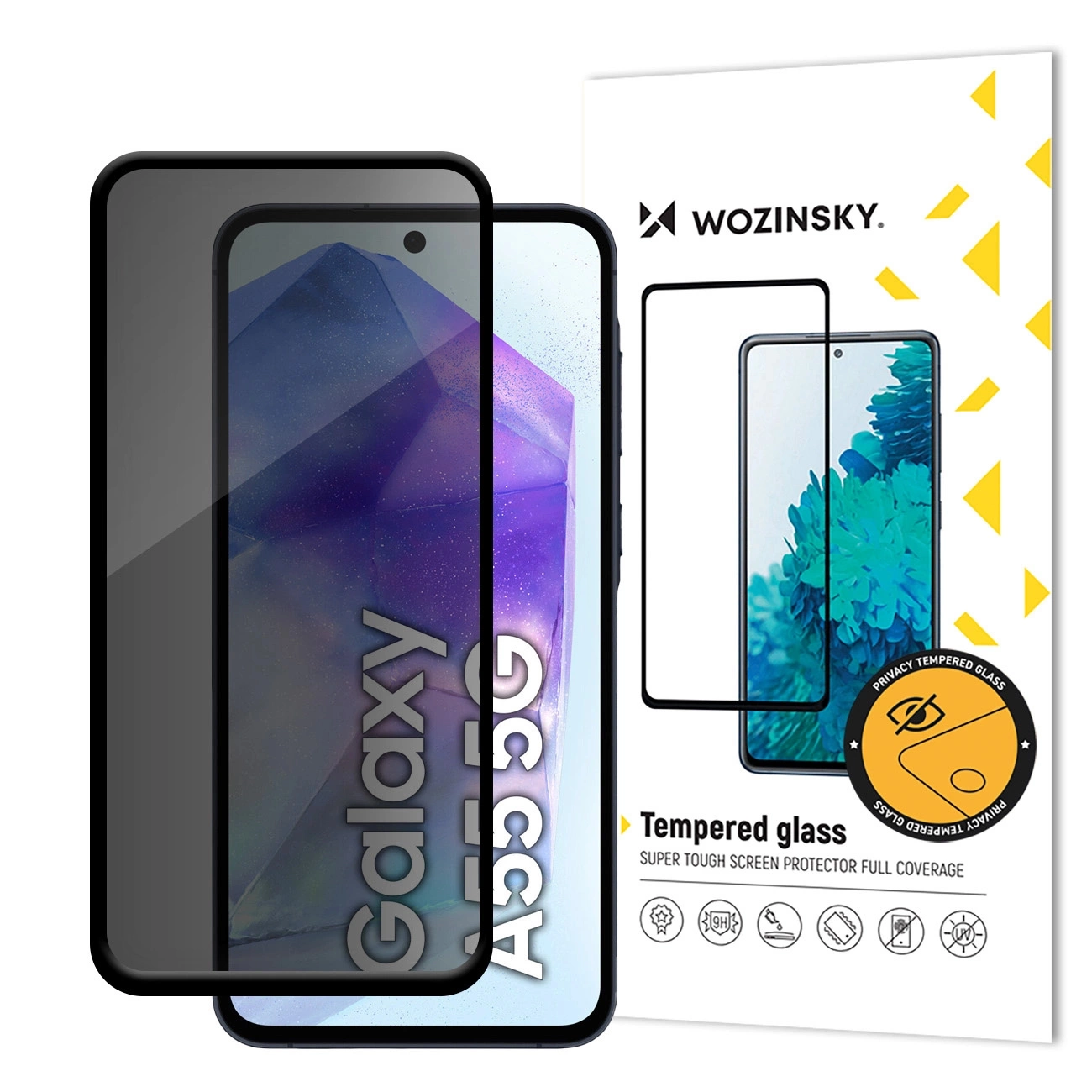 Wozinsky Galaxy A16/A16 5G Härdat glas Skärmskydd Privacy - Svart