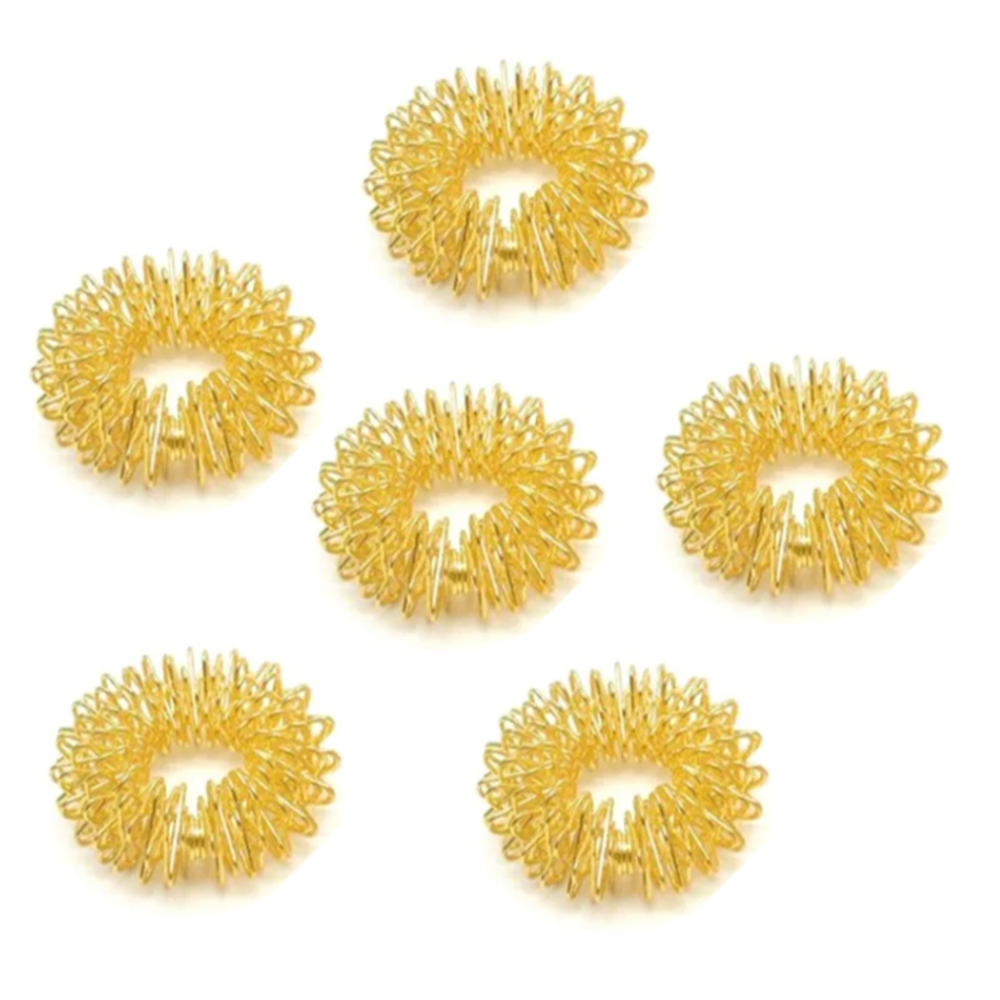 Fidget Toys - 6 Pack Finger Massage ring acupuncture - Sensory Toy - Guld