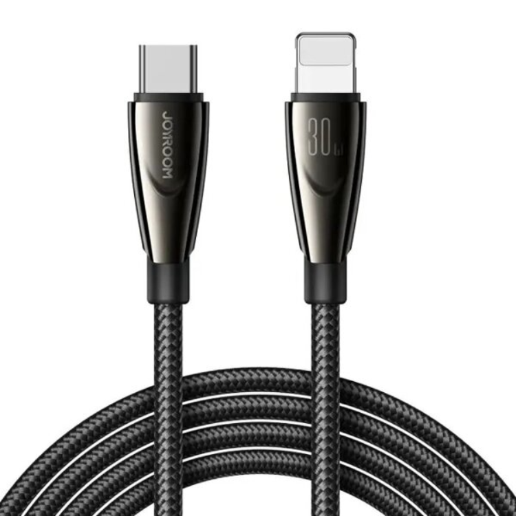 Produktfoto för Joyroom USB-C till Lightning-kabel Snabbladdning 30W, 1,2m - Svart