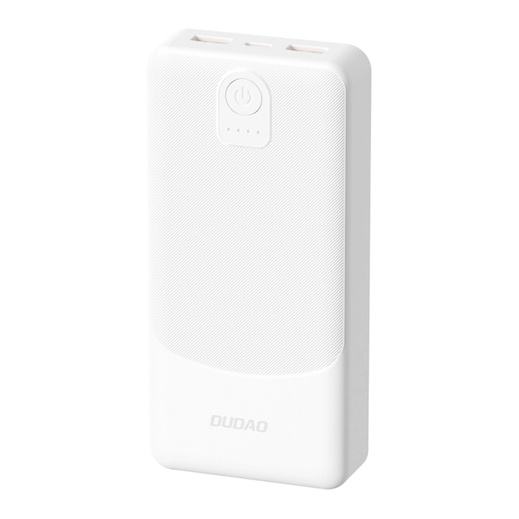 Produktfoto för Dudao K10Pro Powerbank 20000mAh 2x USB-A, 2,4A - Vit