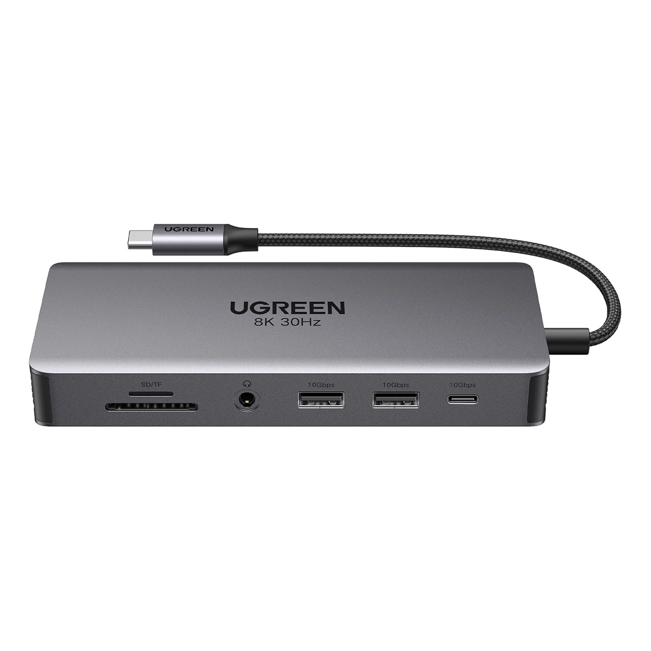 Ugreen 13in1 HUB USB-C Med HDMI, Display Port, RJ45, Aux, USB-C - Grå