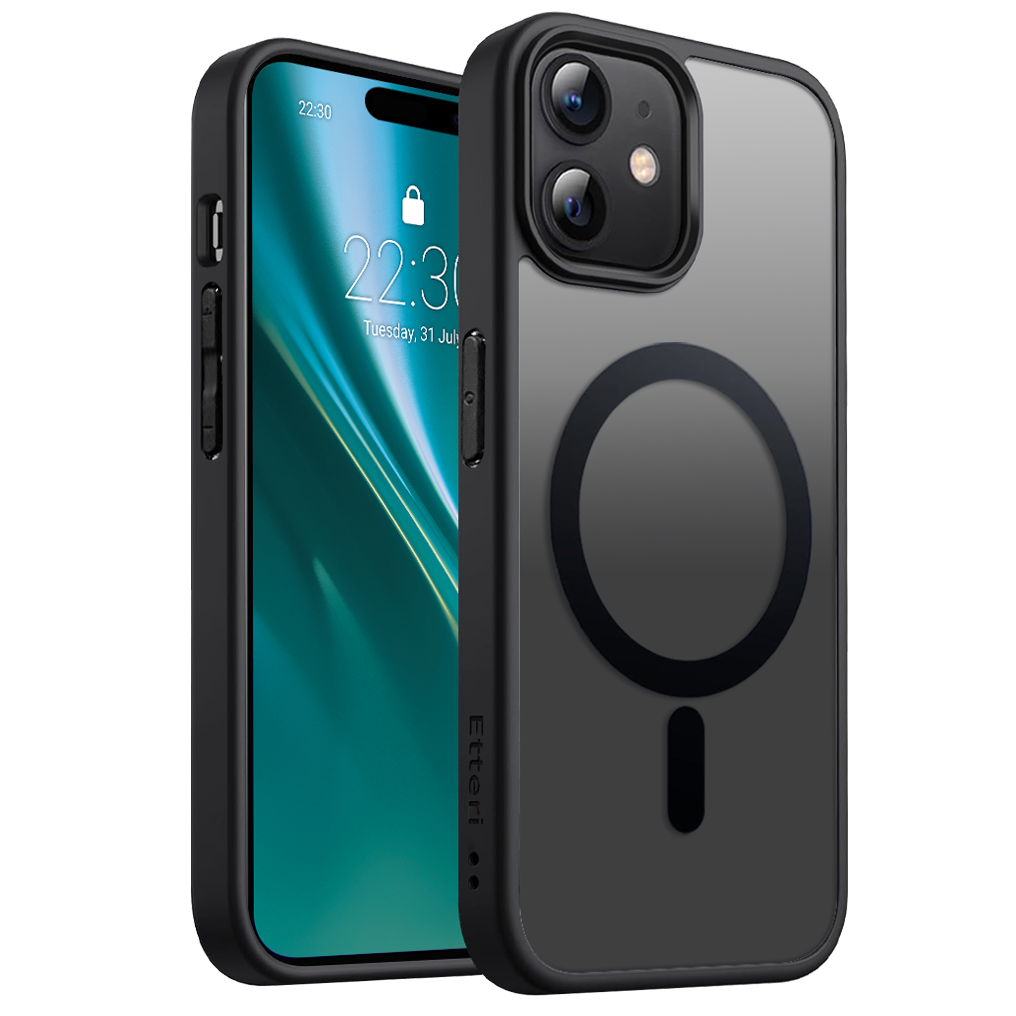 Etteri iPhone 12/12 Pro Mobilskal Magsafe Matt - Svart
