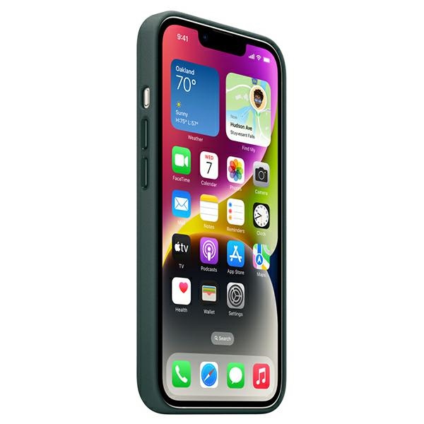 Apple - Apple iPhone 14 Plus/15 Plus Mobilskal MagSafe Läder - Skogsgrön