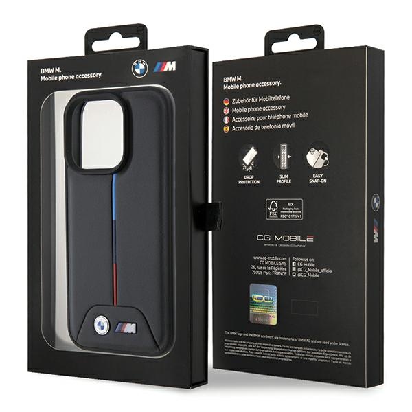BMW - BMW iPhone 15 Pro Mobilskal MagSafe Quilted Tricolor - Svart