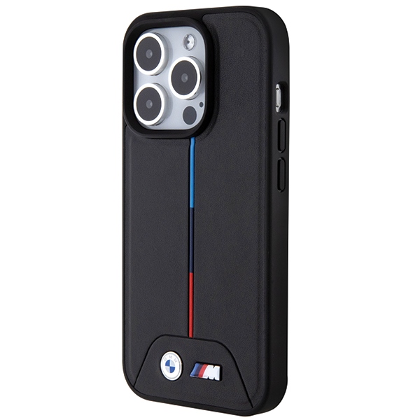 BMW - BMW iPhone 15 Pro Mobilskal MagSafe Quilted Tricolor MagSafe - Svart