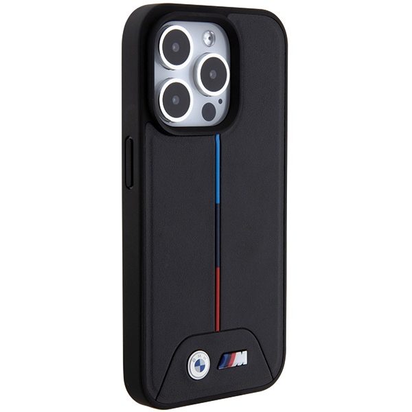 BMW - BMW iPhone 15 Pro Mobilskal MagSafe Quilted Tricolor MagSafe - Svart
