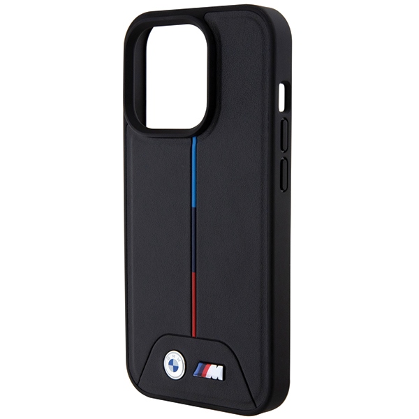 BMW - BMW iPhone 15 Pro Mobilskal MagSafe Quilted Tricolor MagSafe - Svart