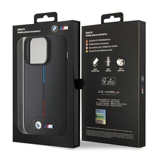 BMW - BMW iPhone 15 Pro Mobilskal MagSafe Quilted Tricolor MagSafe - Svart