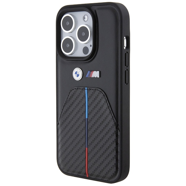 BMW - BMW iPhone 15 Pro Mobilskal MagSafe Stamped Tricolor Stripe - Svart