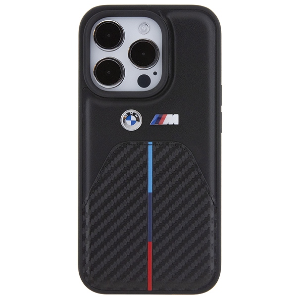 BMW - BMW iPhone 15 Pro Mobilskal MagSafe Stamped Tricolor Stripe - Svart