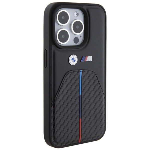BMW - BMW iPhone 15 Pro Mobilskal MagSafe Stamped Tricolor Stripe - Svart