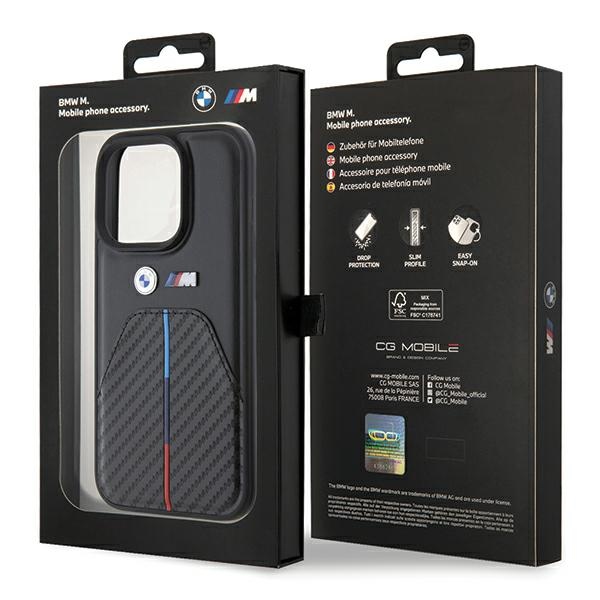 BMW - BMW iPhone 15 Pro Mobilskal MagSafe Stamped Tricolor Stripe - Svart