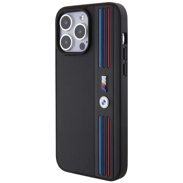 BMW - BMW iPhone 15 Pro Mobilskal MagSafe Tricolor M Collection - Svart