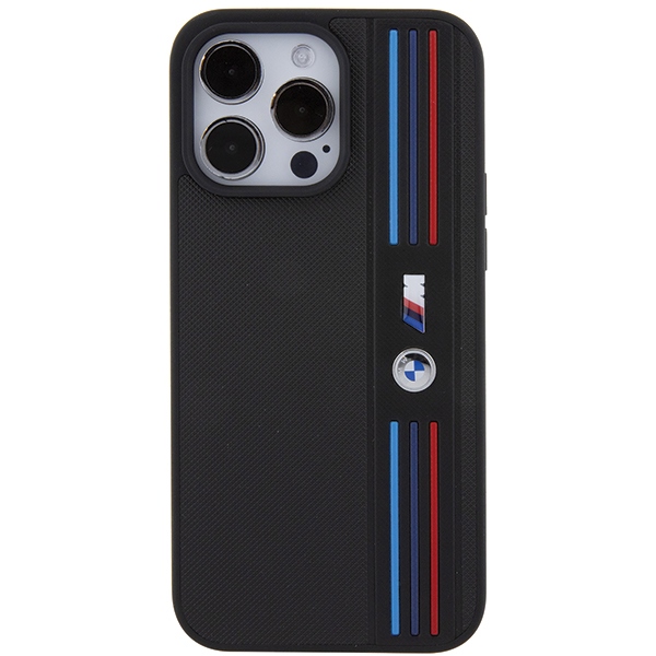 BMW - BMW iPhone 15 Pro Mobilskal MagSafe Tricolor M Collection - Svart