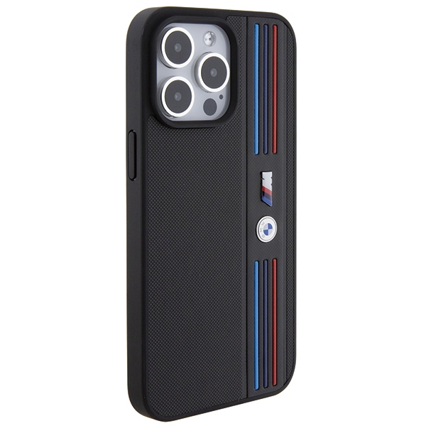 BMW - BMW iPhone 15 Pro Mobilskal MagSafe Tricolor M Collection - Svart