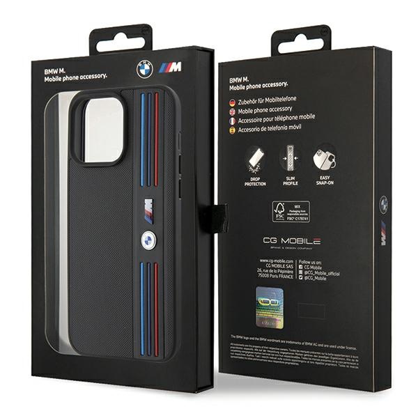 BMW - BMW iPhone 15 Pro Mobilskal MagSafe Tricolor M Collection - Svart