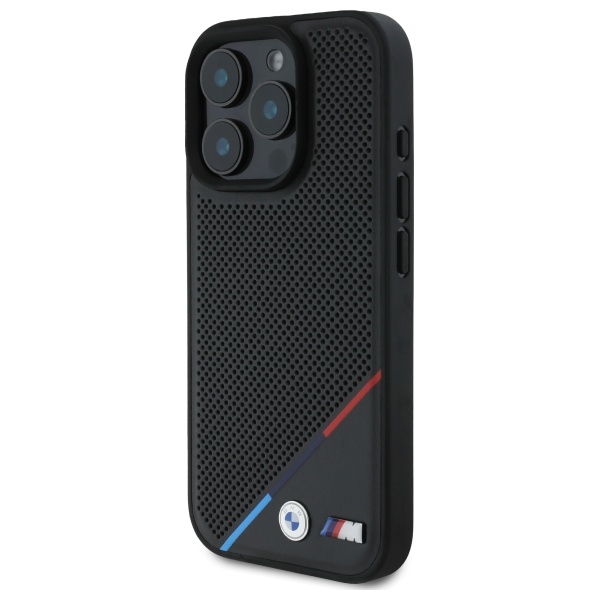 BMW - BMW iPhone 16 Pro Max Mobilskal MagSafe M Perforated Tricolor - Svart
