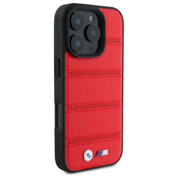 BMW - BMW iPhone 16 Pro Max Mobilskal MagSafe M Perforated Line - Röd