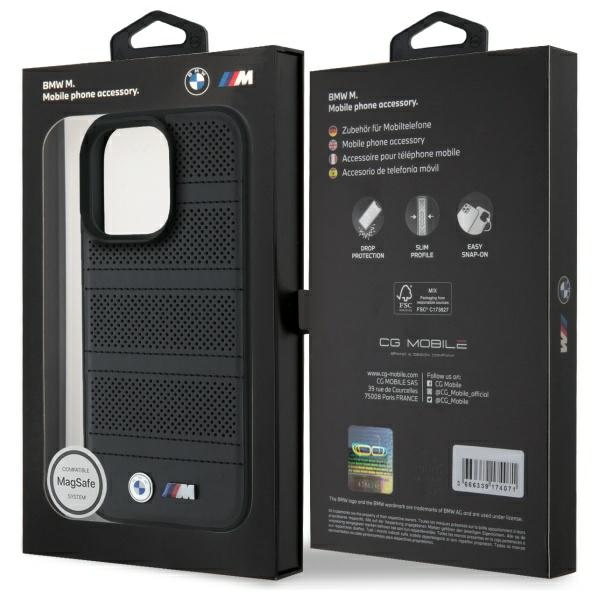 BMW - BMW iPhone 16 Pro Max Mobilskal MagSafe M Perforated Line