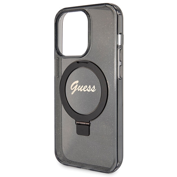 Guess - Guess iPhone 13 Pro/13 Mobilskal MagSafe Ring Stand Script Glitter