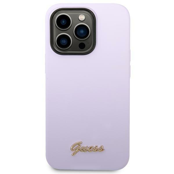 Guess - Guess iPhone 14 Pro Max Mobilskal MagSafe Silicone Vintage Gold Logo