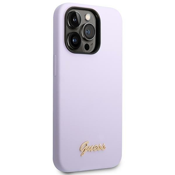 Guess - Guess iPhone 14 Pro Max Mobilskal MagSafe Silicone Vintage Gold Logo
