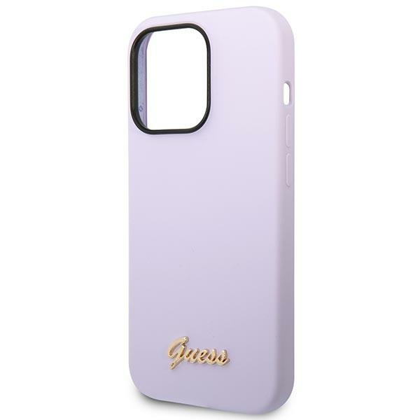 Guess - Guess iPhone 14 Pro Max Mobilskal MagSafe Silicone Vintage Gold Logo