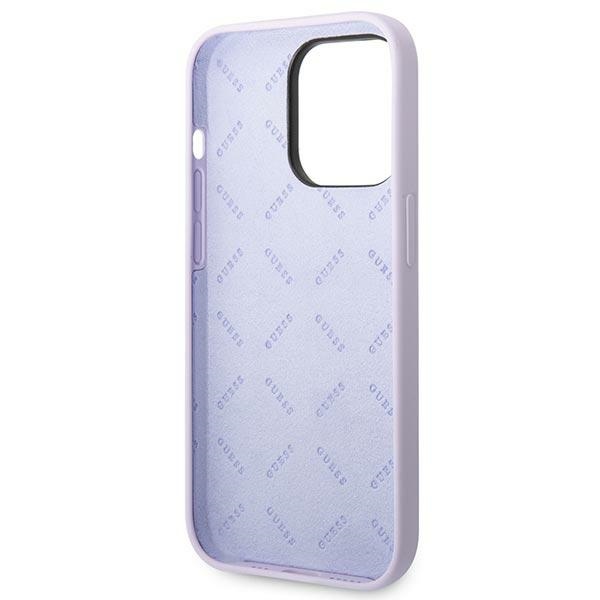 Guess - Guess iPhone 14 Pro Max Mobilskal MagSafe Silicone Vintage Gold Logo