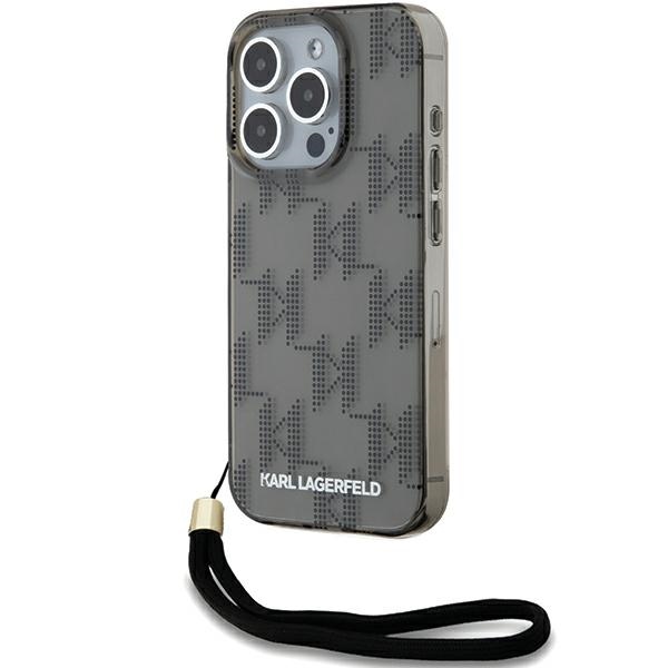 KARL LAGERFELD - Karl Lagerfeld iPhone 15 Pro Skal MagSafe IML Mono KL Pattern & Cord