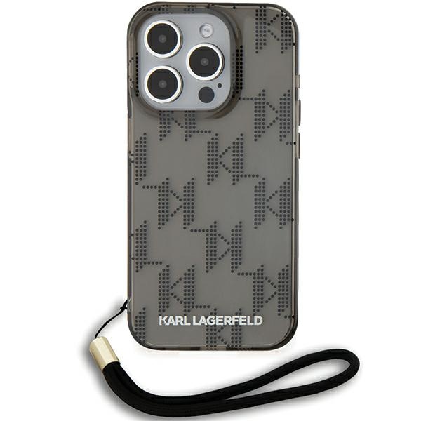 KARL LAGERFELD - Karl Lagerfeld iPhone 15 Pro Skal MagSafe IML Mono KL Pattern & Cord