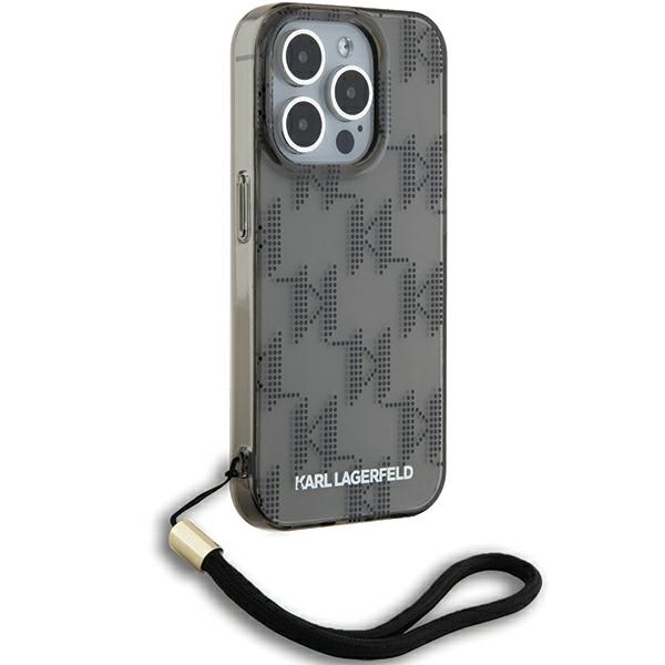 KARL LAGERFELD - Karl Lagerfeld iPhone 15 Pro Skal MagSafe IML Mono KL Pattern & Cord