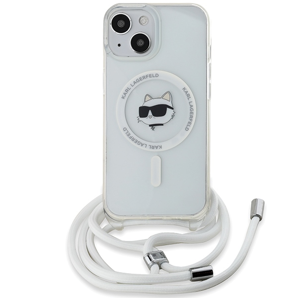 KARL LAGERFELD - Karl Lagerfeld iPhone 13/14/15 Mobilskal MagSafe IML Choupette Cord