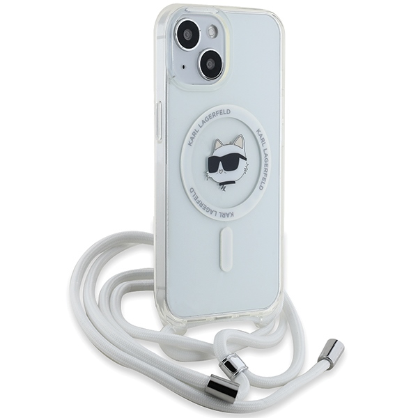 KARL LAGERFELD - Karl Lagerfeld iPhone 13/14/15 Mobilskal MagSafe IML Choupette Cord