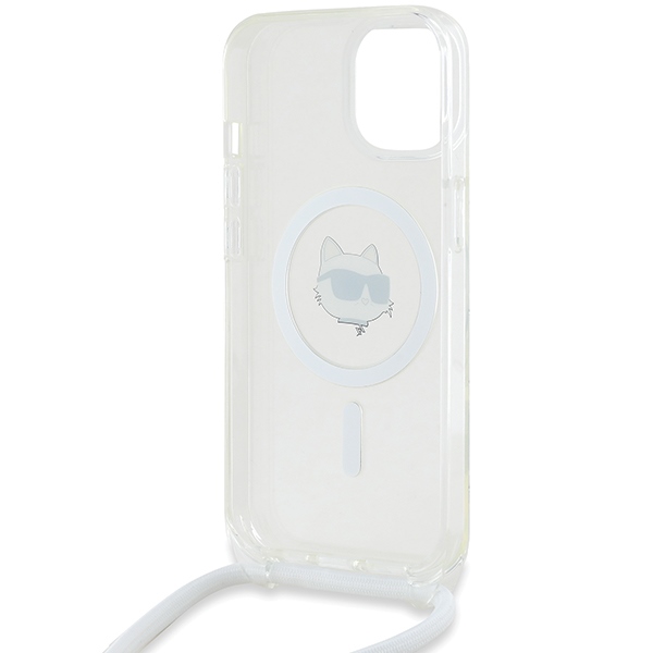 KARL LAGERFELD - Karl Lagerfeld iPhone 13/14/15 Mobilskal MagSafe IML Choupette Cord