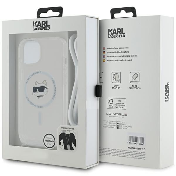 KARL LAGERFELD - Karl Lagerfeld iPhone 13/14/15 Mobilskal MagSafe IML Choupette Cord