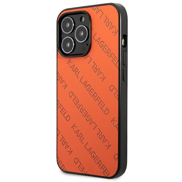 KARL LAGERFELD - Karl Lagerfeld iPhone 13 Pro Max Skal MagSafe Perforated Allover Orange