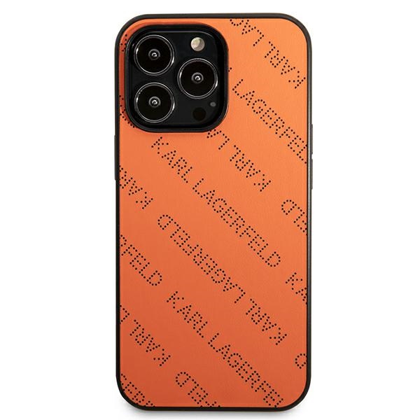 KARL LAGERFELD - Karl Lagerfeld iPhone 13 Pro Max Skal MagSafe Perforated Allover Orange