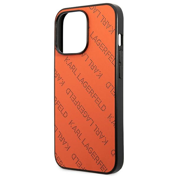 KARL LAGERFELD - Karl Lagerfeld iPhone 13 Pro Max Skal MagSafe Perforated Allover Orange