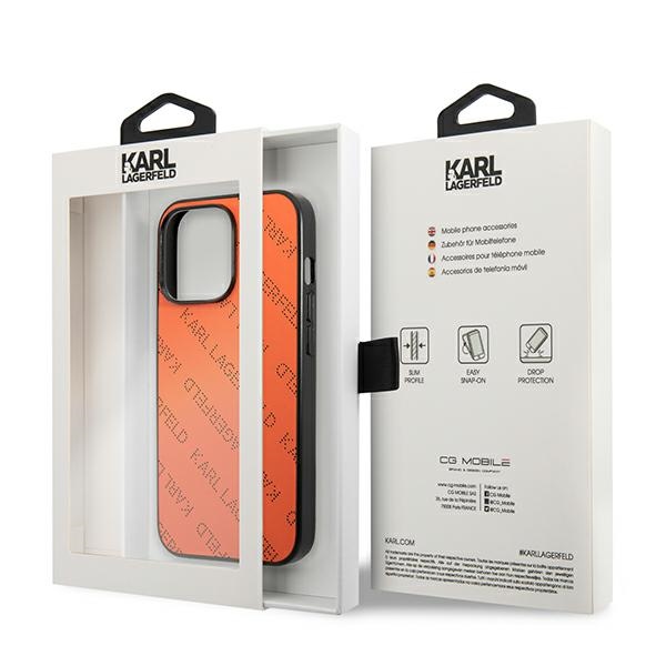 KARL LAGERFELD - Karl Lagerfeld iPhone 13 Pro Max Skal MagSafe Perforated Allover Orange