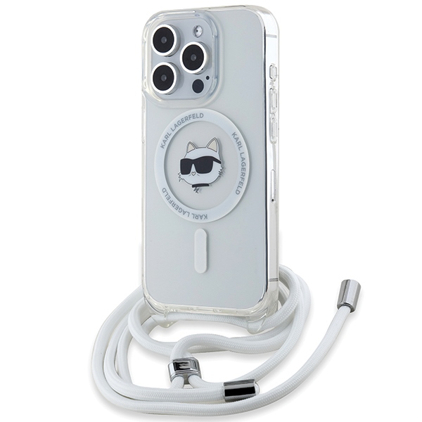 KARL LAGERFELD - Karl Lagerfeld iPhone 13 Pro Max Mobilskal MagSafe IML Choupette Cord