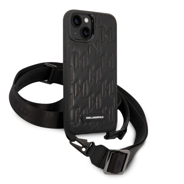 KARL LAGERFELD - Karl Lagerfeld iPhone 14/15/13 Skal MagSafe Monogram Plaque Svart