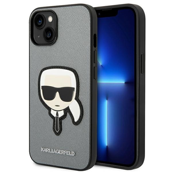 KARL LAGERFELD - Karl Lagerfeld iPhone 14/15/13 Mobilskal MagSafe Saffiano - Silver