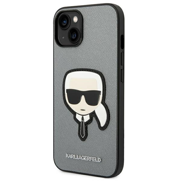 KARL LAGERFELD - Karl Lagerfeld iPhone 14/15/13 Mobilskal MagSafe Saffiano - Silver