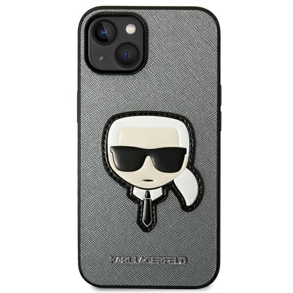 KARL LAGERFELD - Karl Lagerfeld iPhone 14/15/13 Mobilskal MagSafe Saffiano - Silver