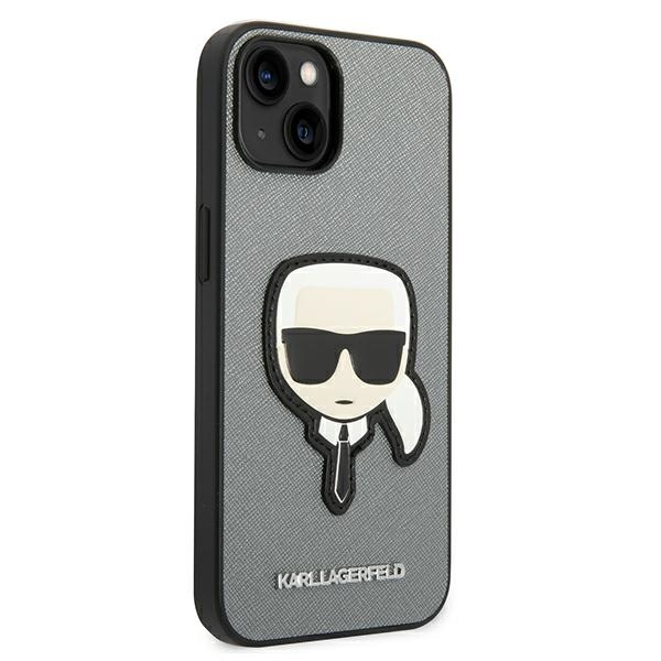 KARL LAGERFELD - Karl Lagerfeld iPhone 14/15/13 Mobilskal MagSafe Saffiano - Silver