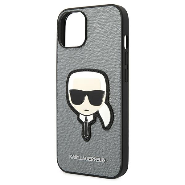 KARL LAGERFELD - Karl Lagerfeld iPhone 14/15/13 Mobilskal MagSafe Saffiano - Silver