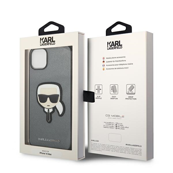KARL LAGERFELD - Karl Lagerfeld iPhone 14/15/13 Mobilskal MagSafe Saffiano - Silver